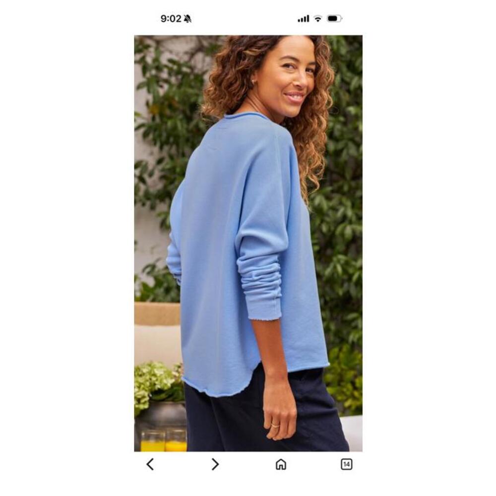 Frank & Eileen Anna Light Blue Capelet Sweatshirt Size M - Picture 5 of 5